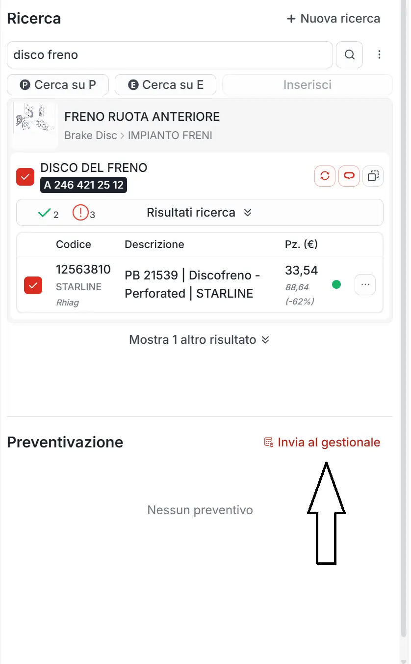 Invia preventivo a gestionale da Quoting24